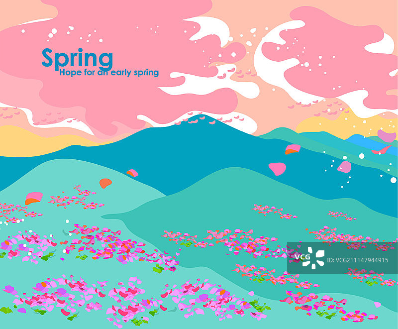 矢量插图的春天的背景图片素材
