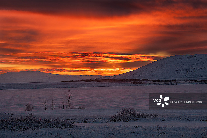 冰岛日落二世图片素材