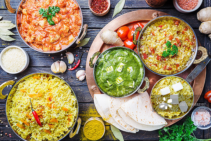 各种各样的印度食物图片素材
