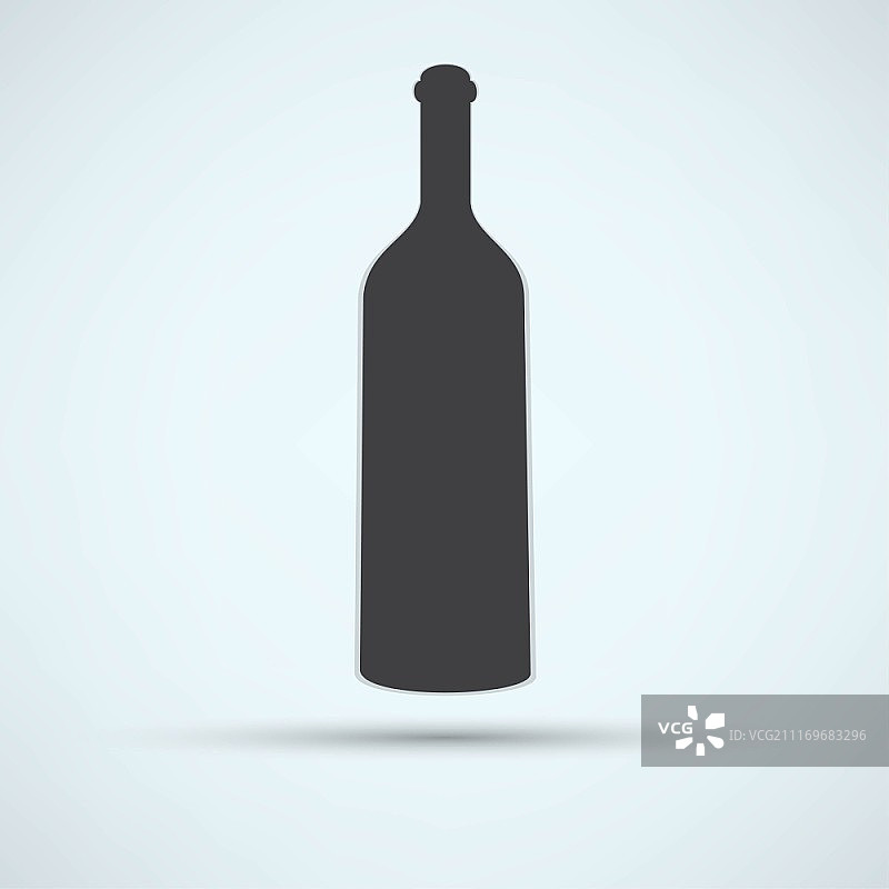 一瓶葡萄酒和一个玻璃图标图片素材