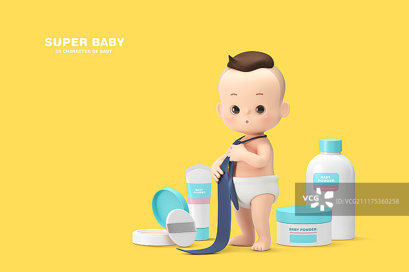 超级宝宝概念，3D宝宝角色。009图片素材