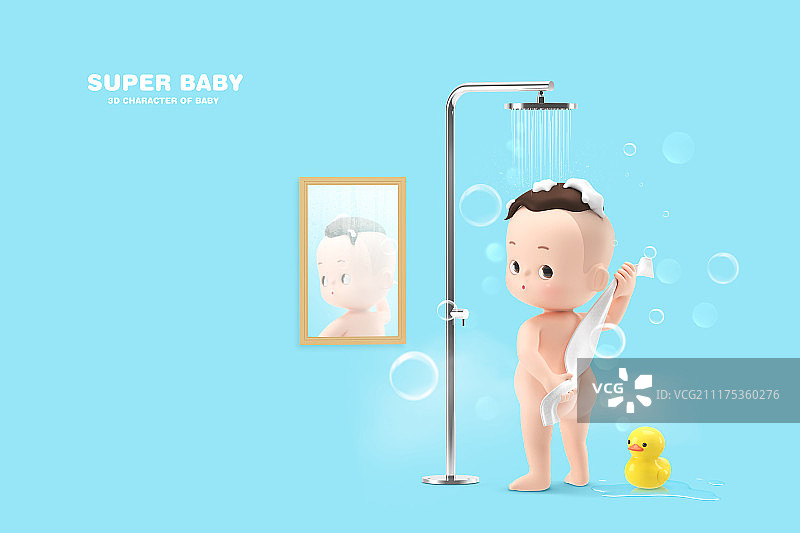 超级宝宝概念，3D宝宝角色。026图片素材