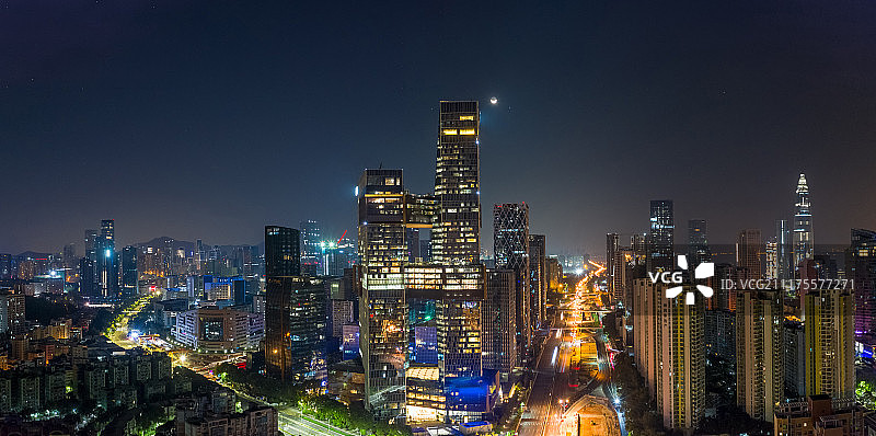 深圳南山软件园区城市夜景图片素材