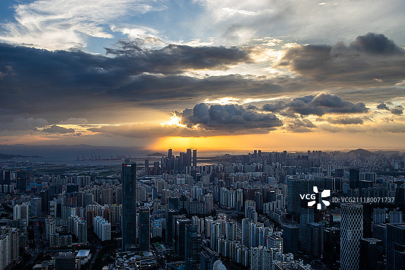 深圳南山全景城市风光图片素材