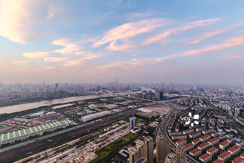 上海城市风光天际线 浦东世博地块图片素材