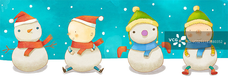 冬季和圣诞节主题插画图片素材