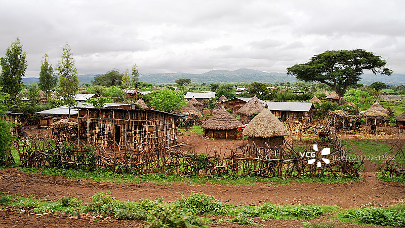 埃塞俄比亚传统的Konso部落村庄图片素材