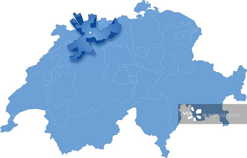 索罗图恩所在的瑞士地图图片素材