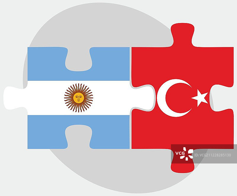 阿根廷和土耳其国旗拼图图片素材