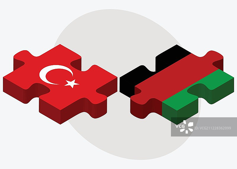 土耳其和阿富汗国旗拼图图片素材