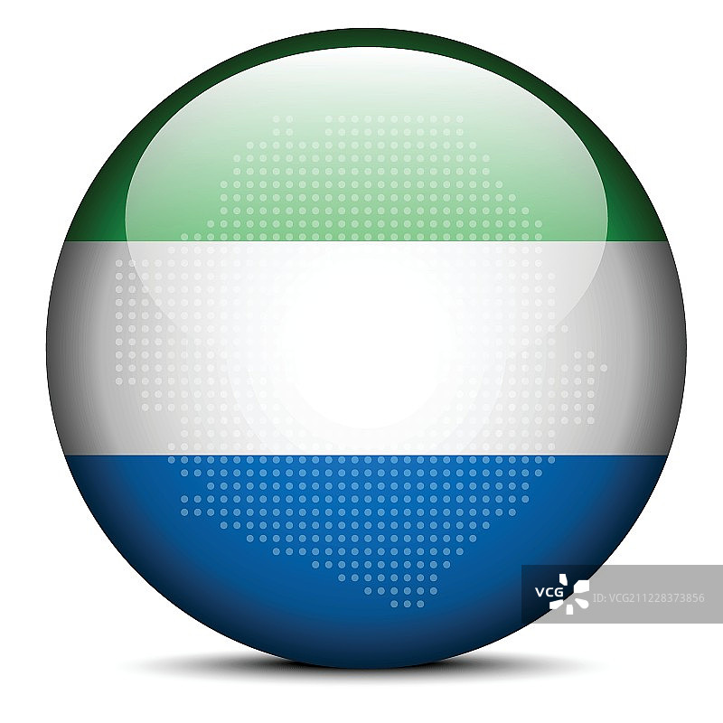 塞拉利昂共和国国旗按钮上的点图案地图图片素材