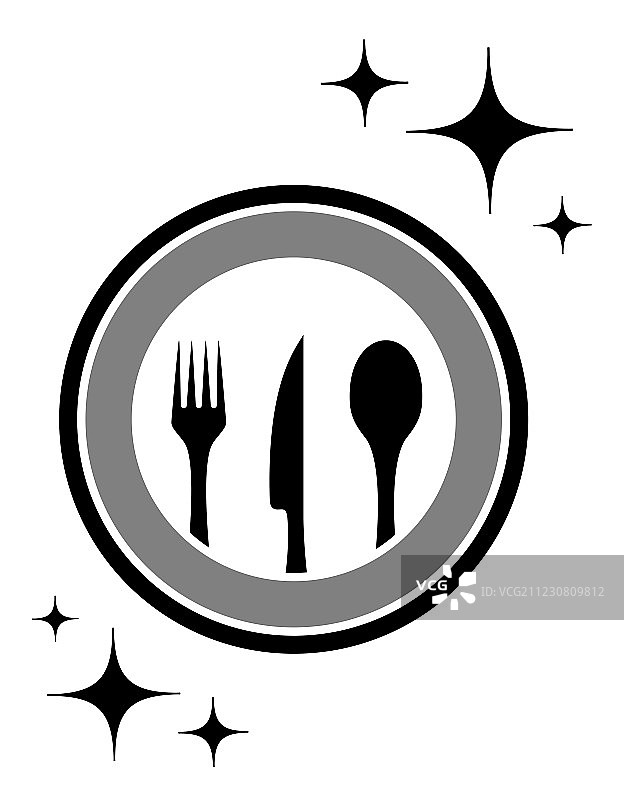 晚餐图标与厨房用具图片素材