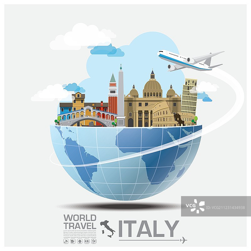意大利地标全球旅行和旅程图片素材