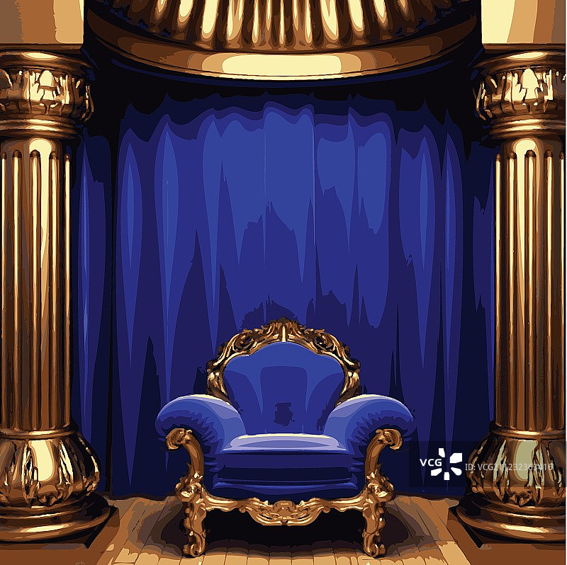 矢量椅子和窗帘舞台图片素材
