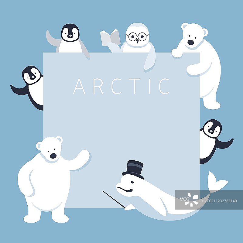 北极动物人物展示展示框架图片素材