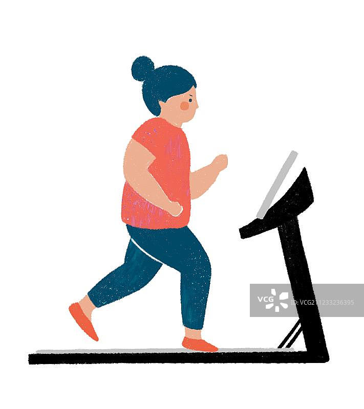 跑步运动减肥的女孩图片素材