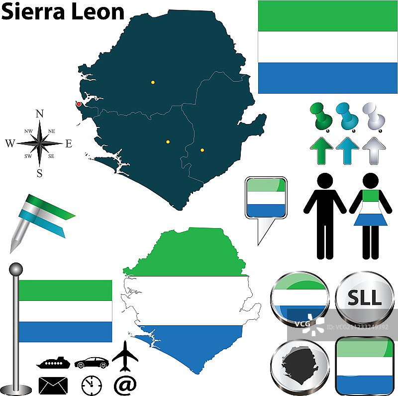 塞拉利昂地图图片素材