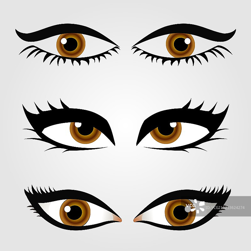 不同类型的女人的眼睛图片素材