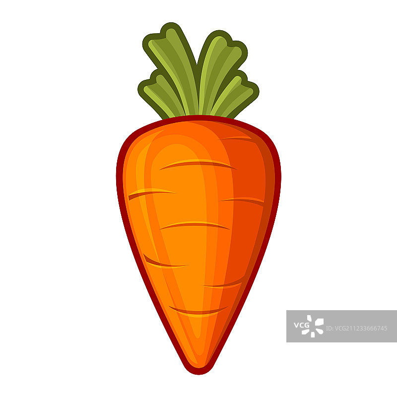胡萝卜图标卡通风格的白色背景图片素材