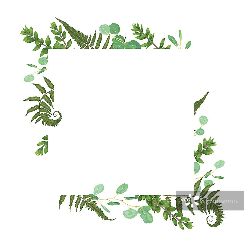 卡片花卉设计与绿色水彩图片素材