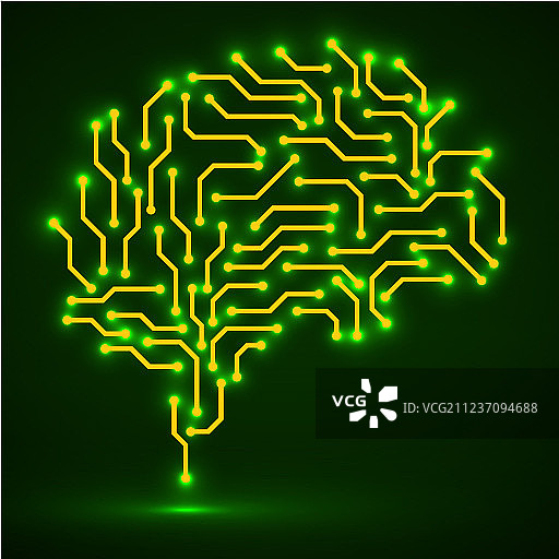 科技霓虹脑电路板图片素材