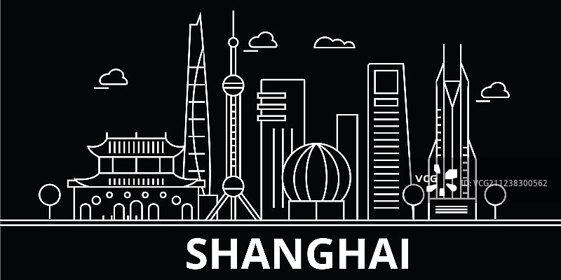 上海剪影天际线中国-上海图片素材