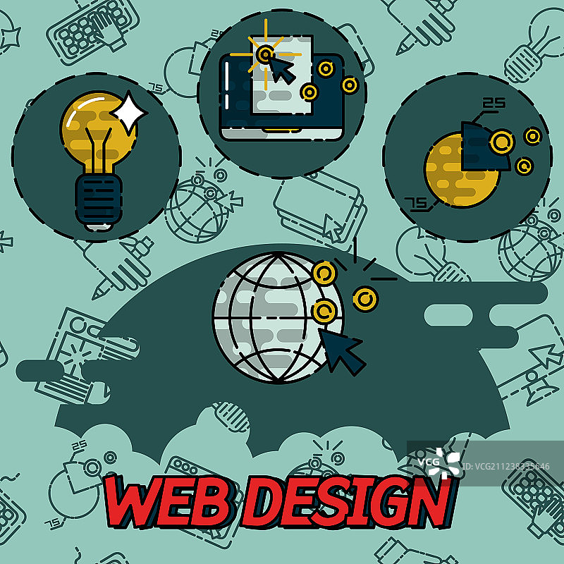 网页设计平面图标概念图片素材