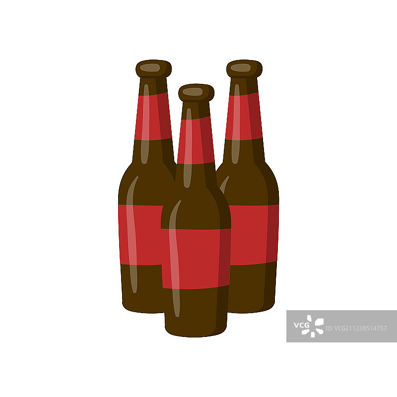 三瓶卡通啤酒图片素材
