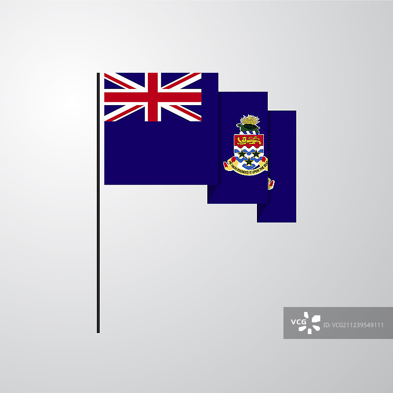 开曼群岛飘扬旗帜创意背景图片素材