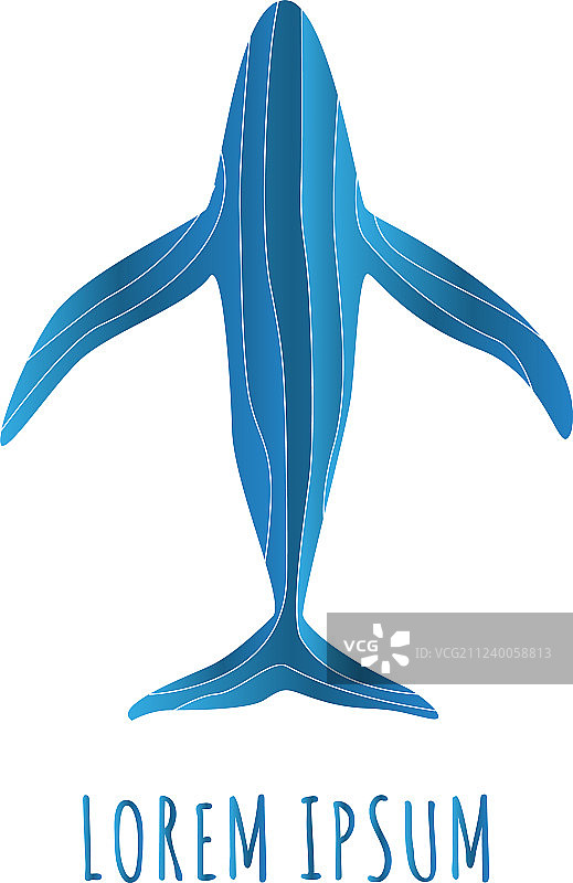 抽象的鲸鱼标志设计图片素材