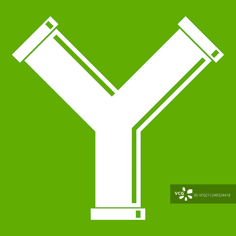 连接管在形式y字母图标绿色图片素材