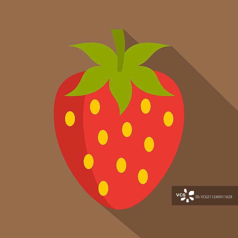鲜红草莓图标平风格图片素材