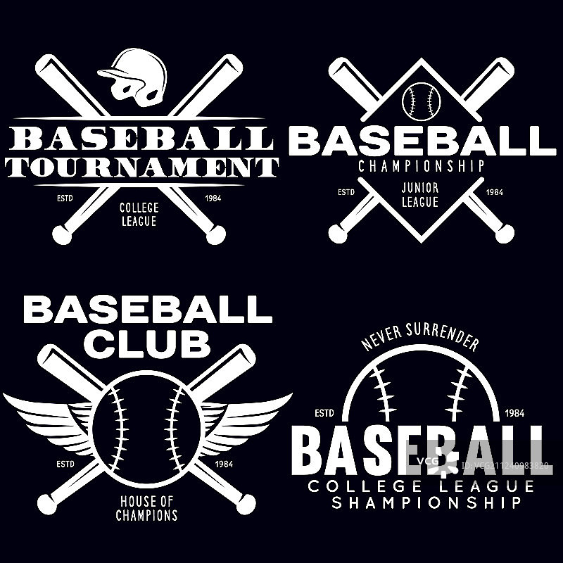 棒球标签，徽章，标志设置全国图片素材