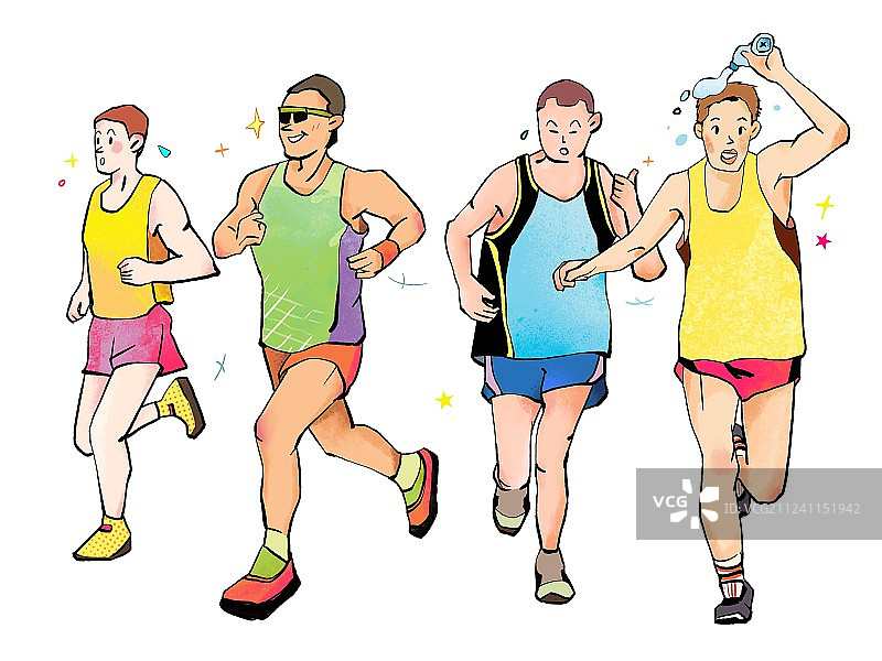 跑步 假期运动 马拉松慢跑运动员男性健康形象素材图片素材