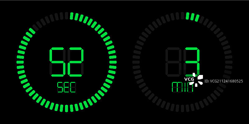 秒表倒计时数字绿色计时器显示图片素材