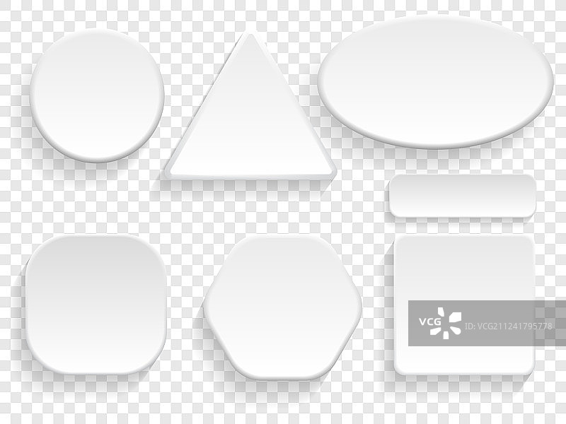 按钮3d白色隔离设置图片素材