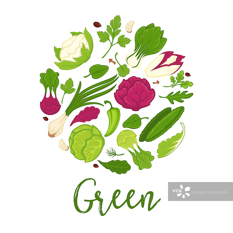 绿色沙拉，新鲜蔬菜和农场香草图片素材