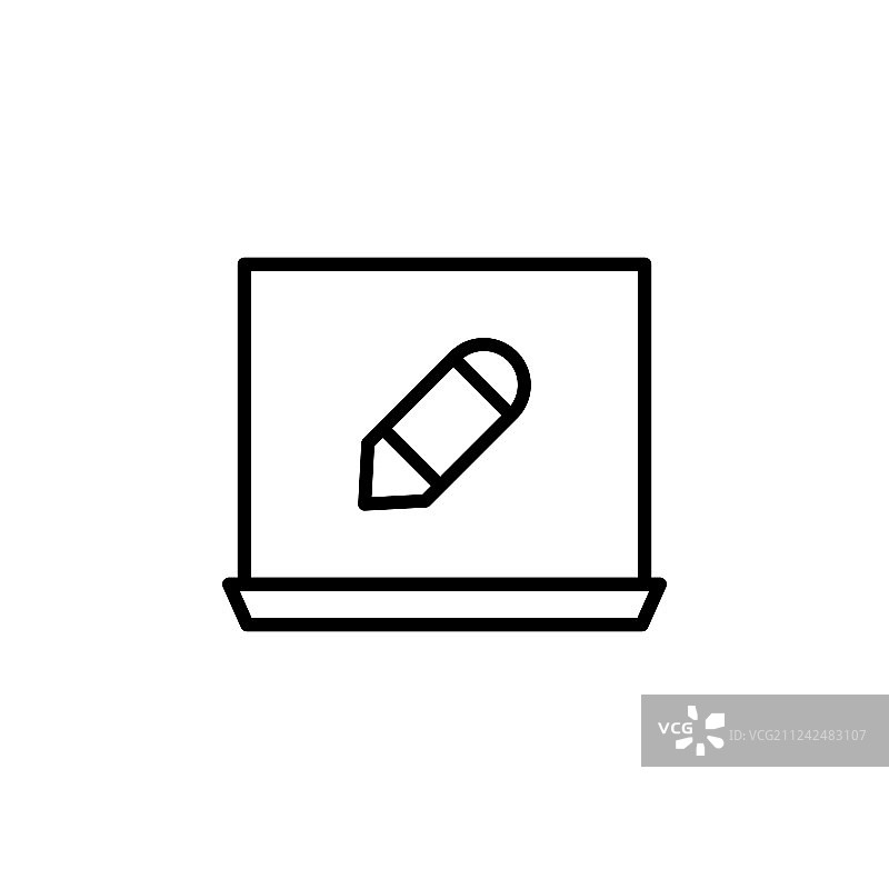笔记本电脑铅笔工具的图标可以用来做网页的logo图片素材