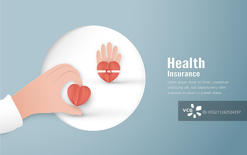 在概念上健康保险的模板设计是图片素材