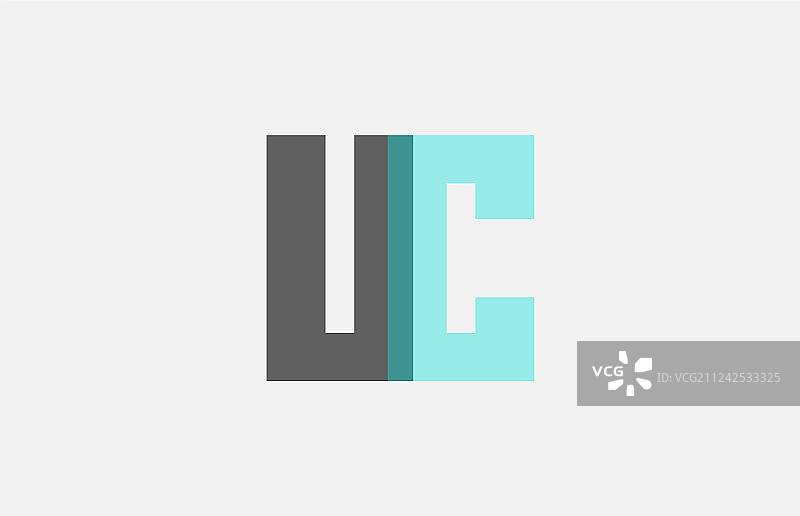 灰色柔和的蓝色字母组合uc u图片素材