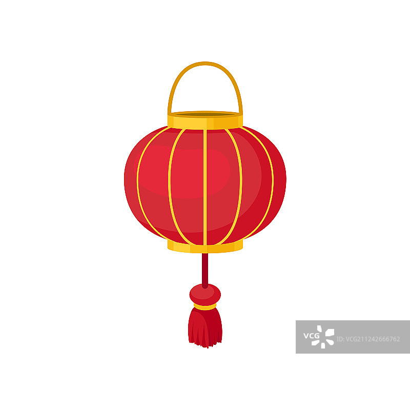 红色中国灯笼的圆形装饰图片素材