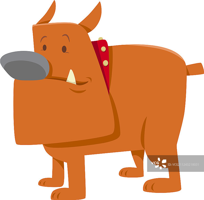 有趣的牛头狗狗卡通图片素材