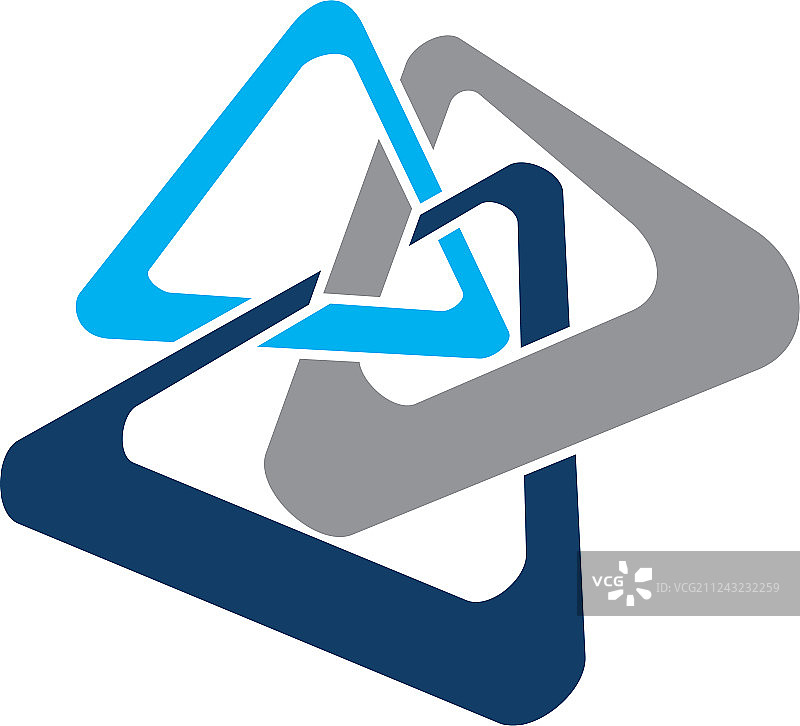 三角连接标志设计模板图片素材