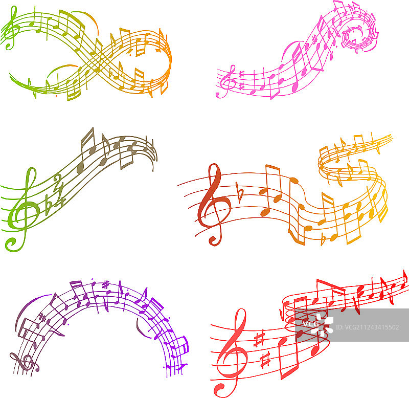 音符，音乐旋律，色彩，音乐家符号图片素材