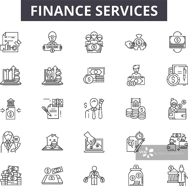 金融服务为网页和手机提供图标图片素材