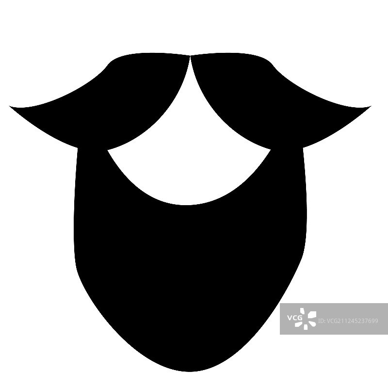 圆胡子风格的胡子和小胡子图标图片素材