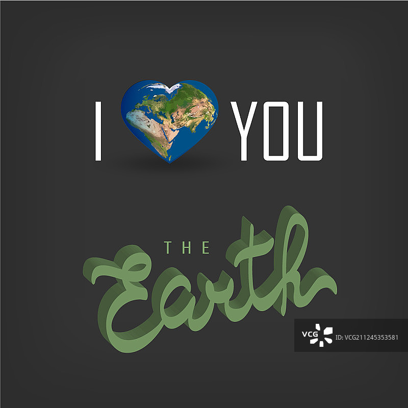 地球日地球心形贺卡图片素材
