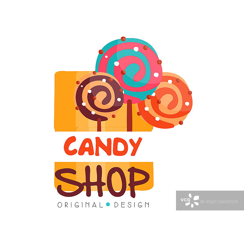 糖果啤酒花标志设计模板甜蜜的商店徽章图片素材