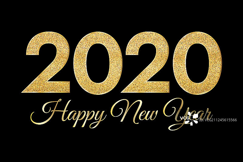 2020年新年快乐黄金数字上的黑暗图片素材