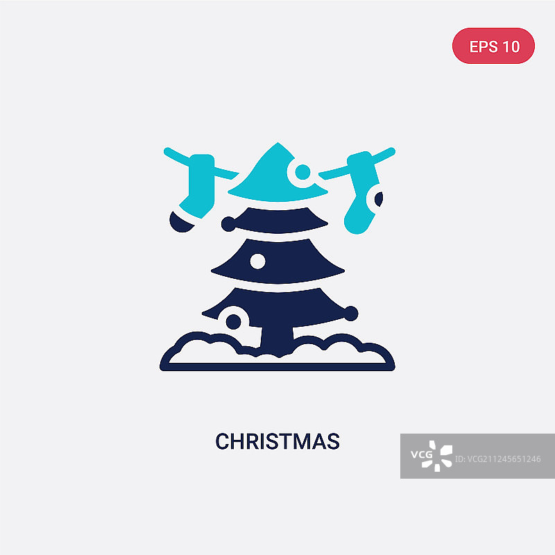 两种颜色的圣诞图标从概念孤立图片素材